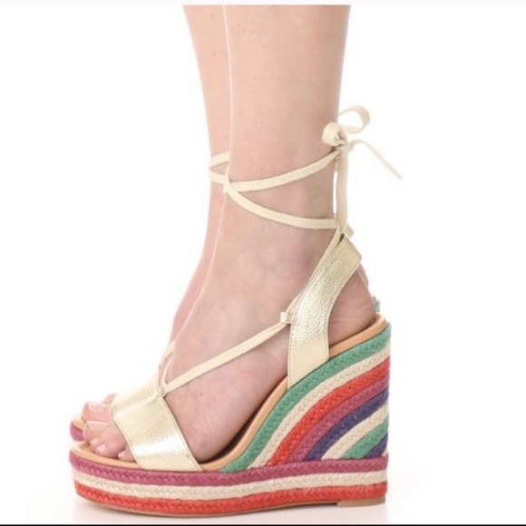 NEW Kate Spade Wedges Espadrilles Daisy Rainbow 8 - Picture 7 of 8